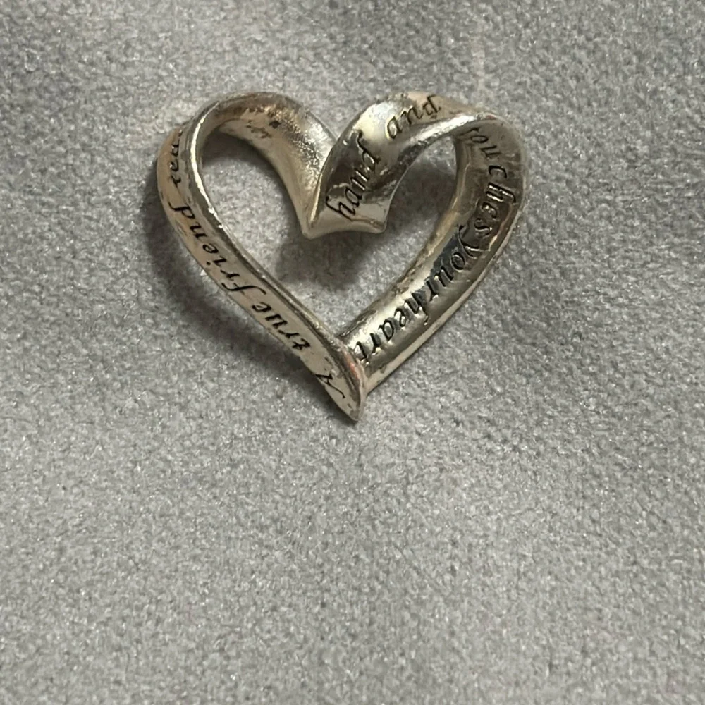 Sterling Silver LA Twisted Heart Slide Pendant Expression A True Friend